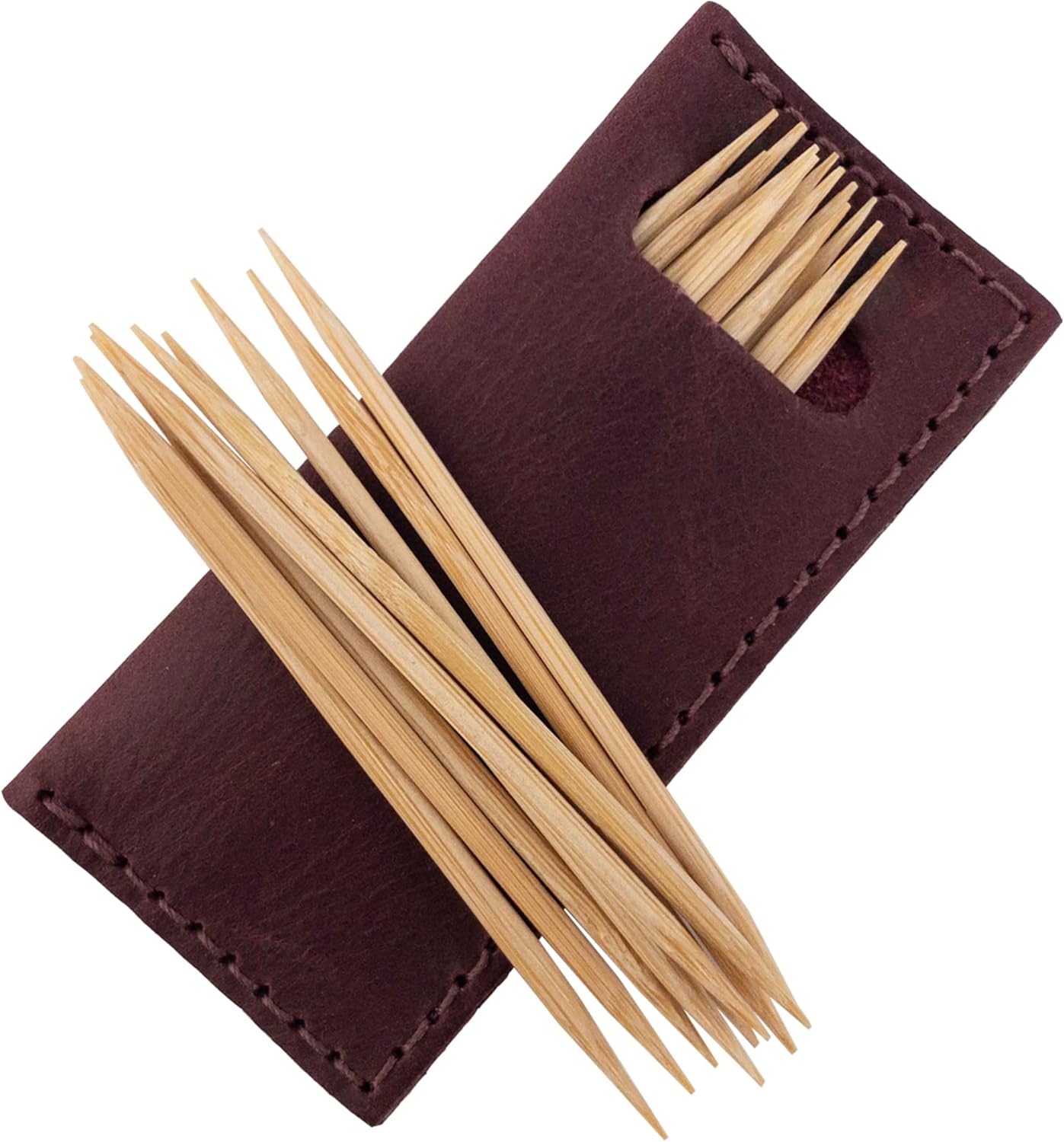 Hide & Drink, Set of 4 Tooth Pick Cases, Cooking Accessories, Full Grain Leather, Handmade, Sangria