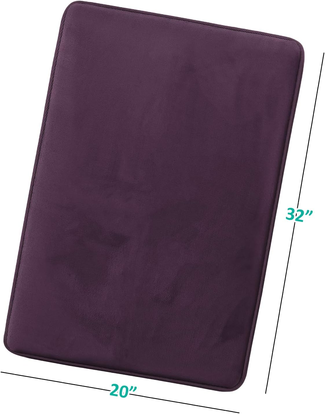 Clara Clark Bathroom Rug 32" x 20"- Bathroom Rugs, Memory Foam Bath Mat, Plush, Cozy, Ultra Soft, Non Slip, Machine Washable, Quick Dry - Purple