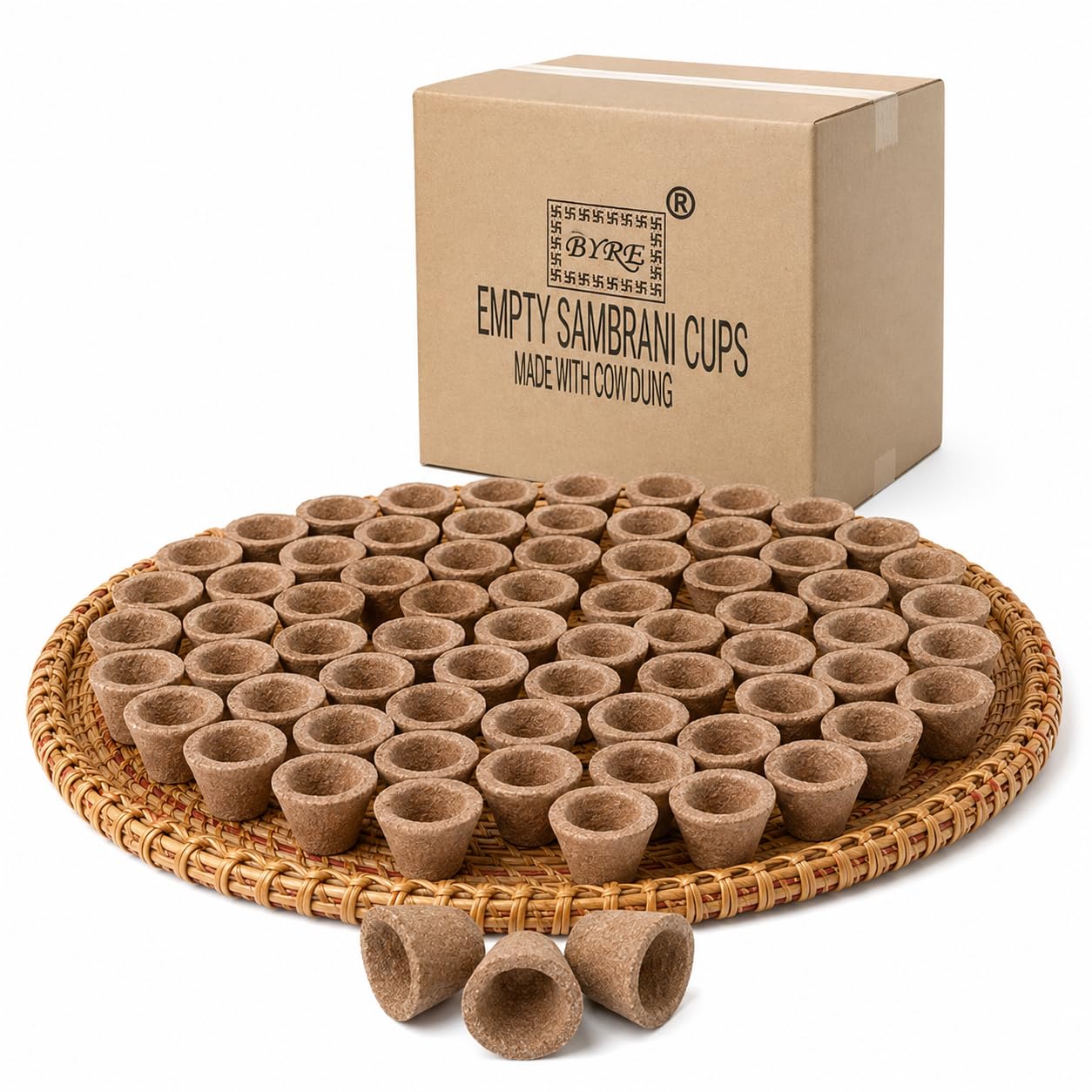 Byre Cow Dung Empty Dhuni | Hawan Cups (Empty), Sambrani Dhoop Cups (60 Pieces)-picture-12