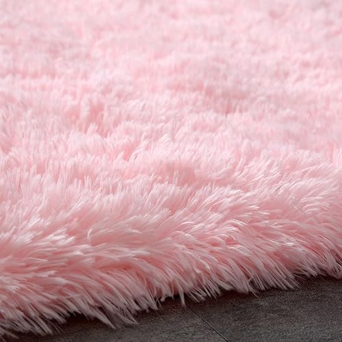 Miniatura 8 de Shag Area Rugs for Bedroom Living Room,5X8 Ultra Soft Fluffy Area Rugs for Dorm, Indoor Carpet Nursery Rugs for Kids Girls Room Home Decor, Pink