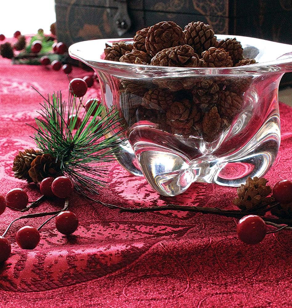 Red Table Runner 108 Inches Rustic Leaf - Burgundy Red Table Runners Polyester for Valentines Day Dining Decoration, Fancy Christmas Family Dinner, Xmas Gathering / Party 13 in x 108 inch Clearance