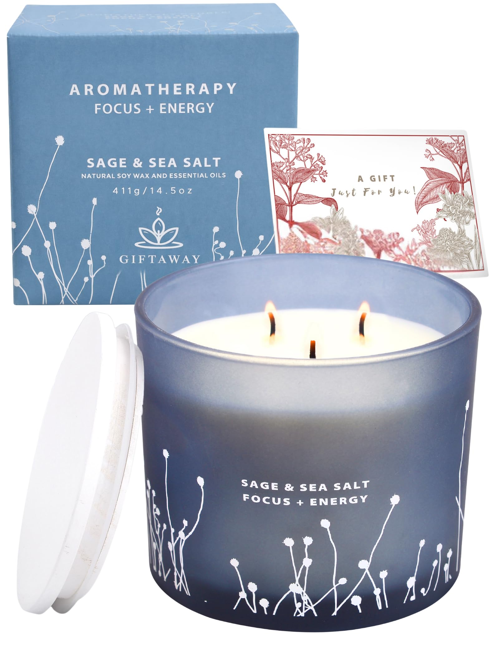 Amazon.co.jp: Sage Sea Salt ソイキャンドル 14オンス | クレンジング