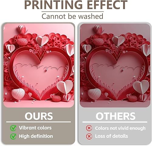 Miniatura 6 de CRTPOD Telón de fondo para el día de San Valentín de 6 x 4 pies para fotografía, fondo de corazones rosados para amantes, decoración de fiesta de