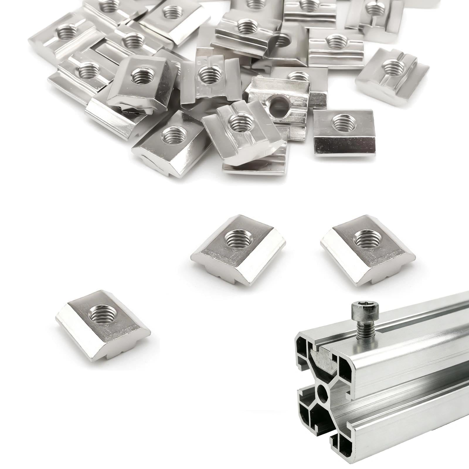 40 Pezzi Dado Scorrevole M6, Kit di Fissaggio per Profilo Alluminio 30x30, Macchine CNC e 3D Stampanti