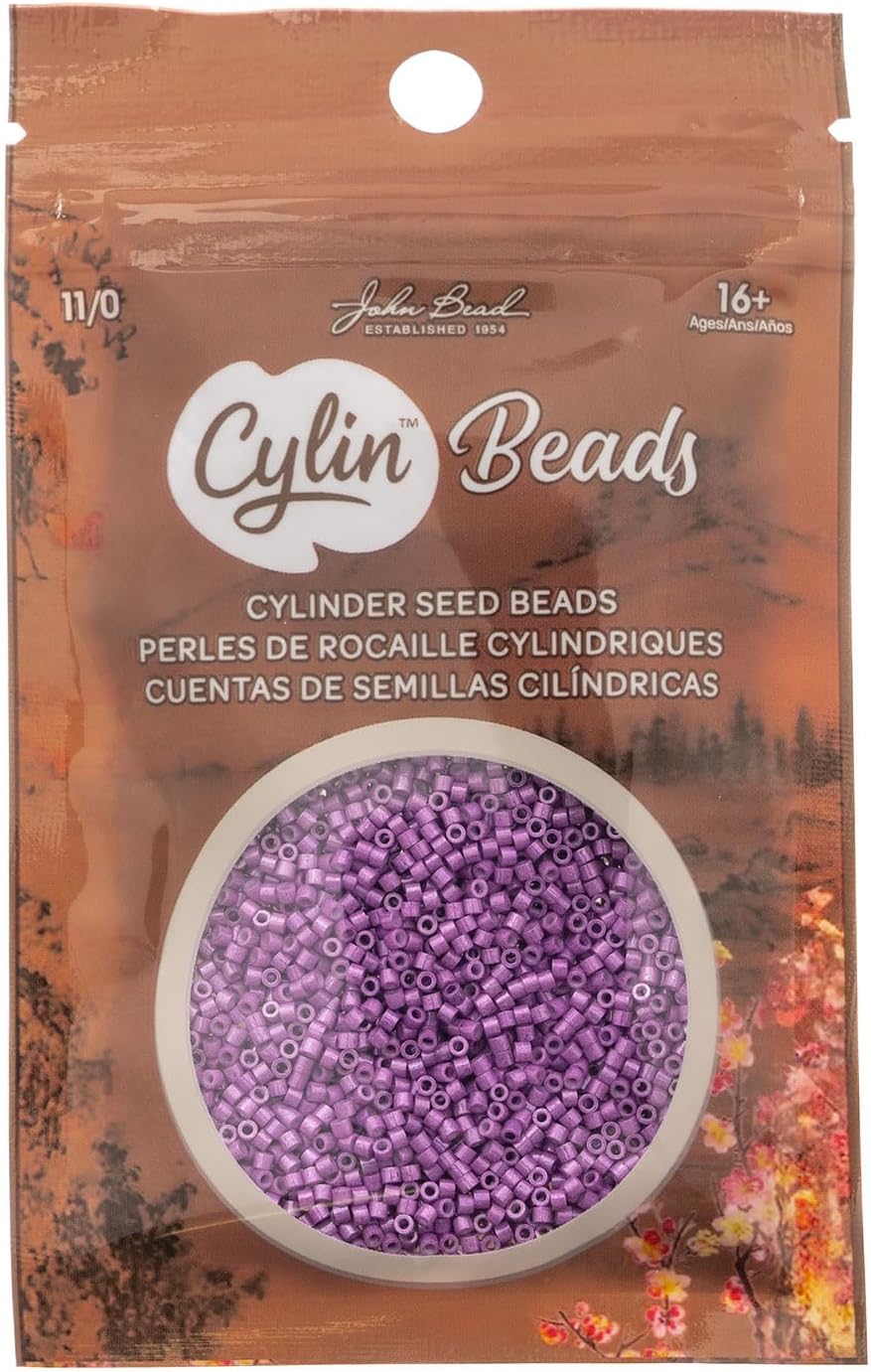 John Bead 25g Cylin Beads Opaque Violet 11/0 Glass Cylindrical Seed Beads for Jewelry Bracelets Necklaces Earrings Making Embroidery
