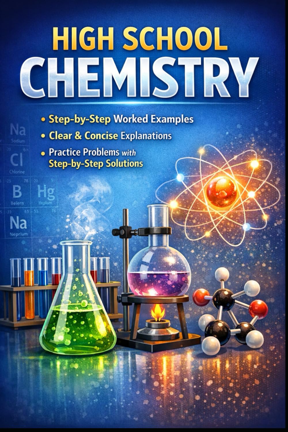 HIGH SCHOOL CHEMISTRY FOUNDATIONS: Complete Non-AP Workbook with Step-by-Step Worked Examples, Common Mistakes Guide, Periodic Table Reference, and Full Answer Key
