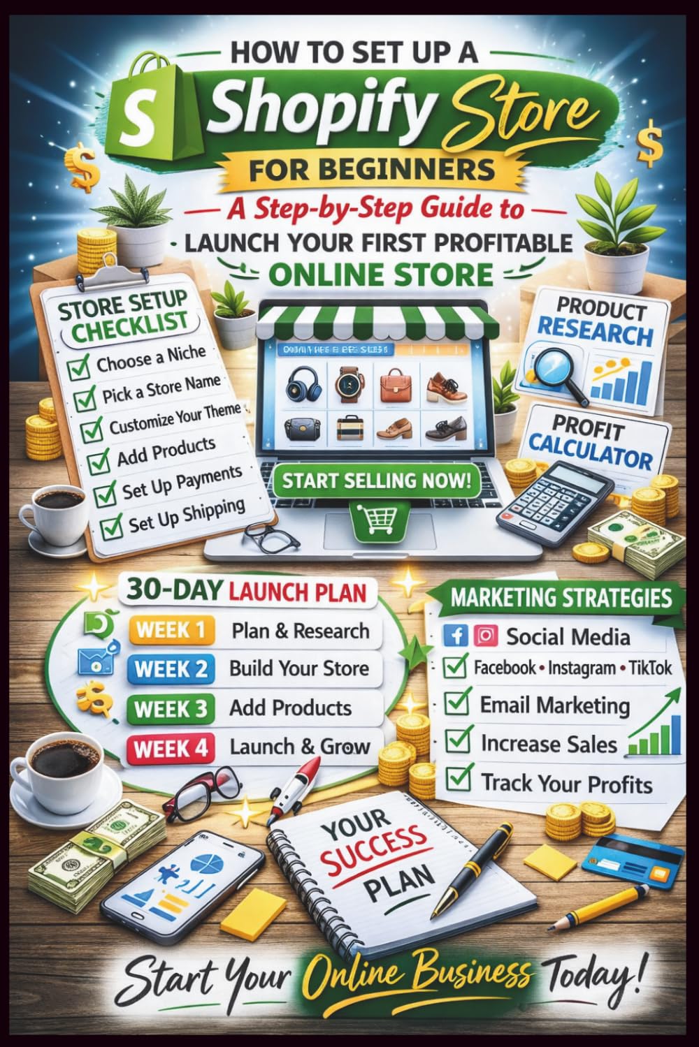 How to Set Up a Shopify Store for Beginners: A Step-by-Step Guide to Launching Your First Profitable Online Store (The Shopify Business Success Series)