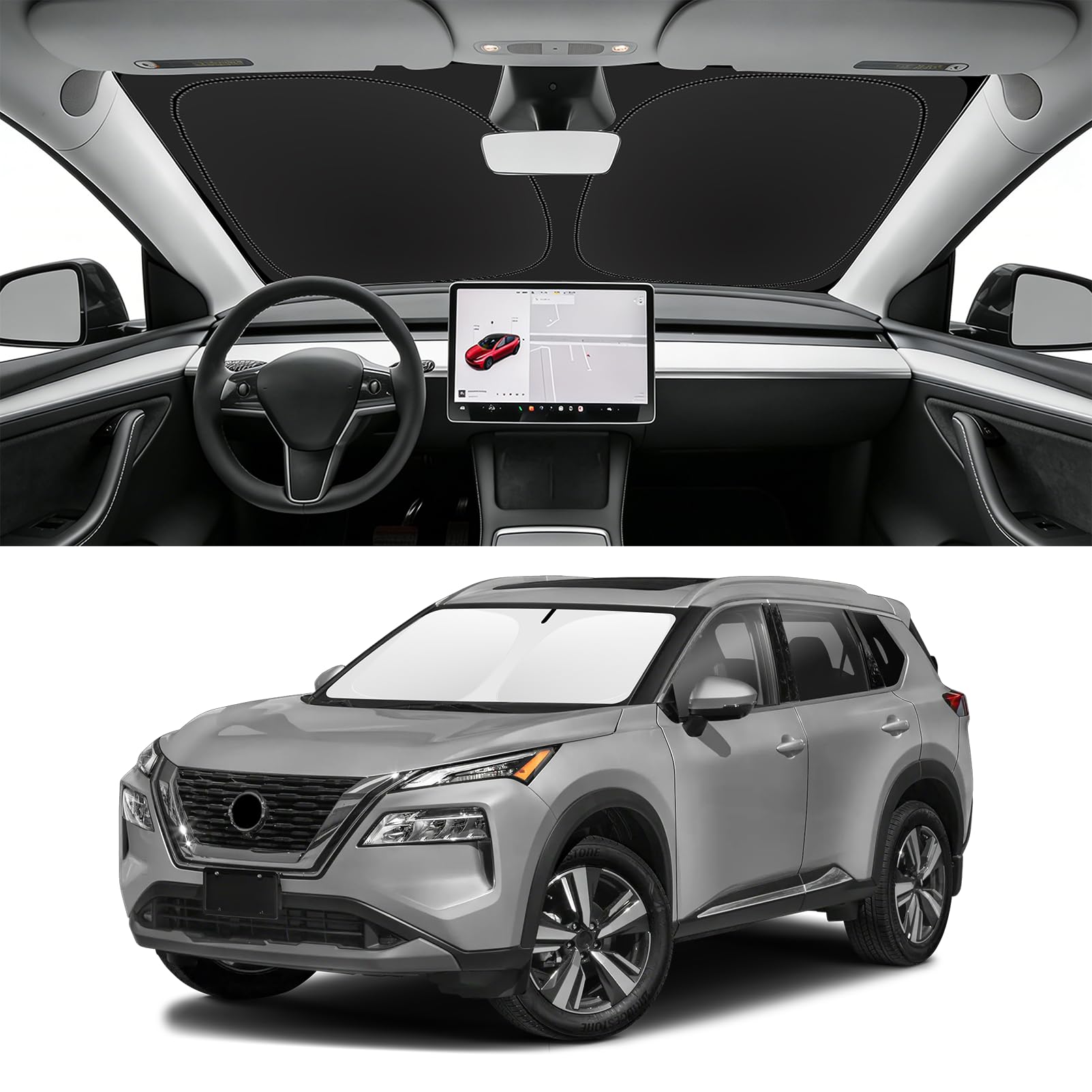 Custom Fit Windshield Sun Shade for Nissan Rogue 2021-2026