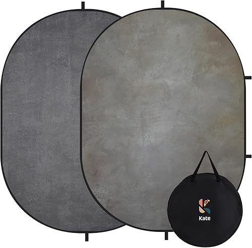 Kate Telón de fondo plegable para fotografía, fondo plegable de doble cara gris 2 en 1, para fotografía, para fotógrafos, video, para fotos, para