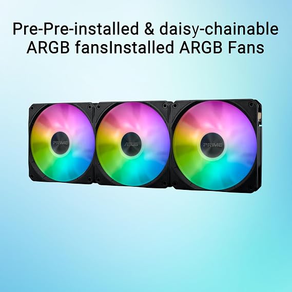 Asus Prime Lc Argb Lcd All-in-one Cpu Liquid Cooler, Cpu And Gpu Information With Sharp Screen, High Performance Acetec Pump, Array-chain Fans