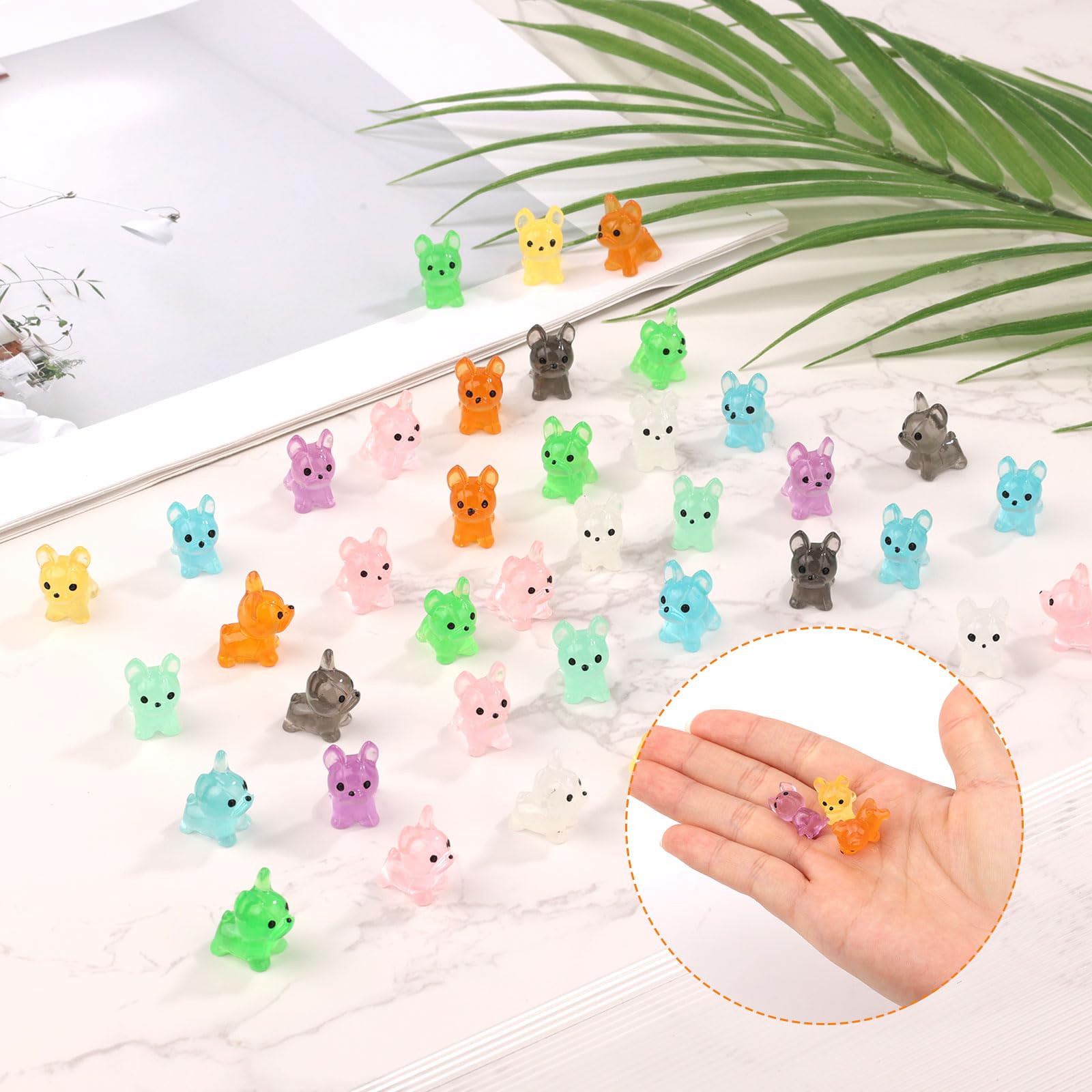 135pcs Luminous Mini Resin Dogs, Cute Miniature Dog Figures, Glow in the Dark Mini Resin Animals for Home Miniature Landscape - Image 3