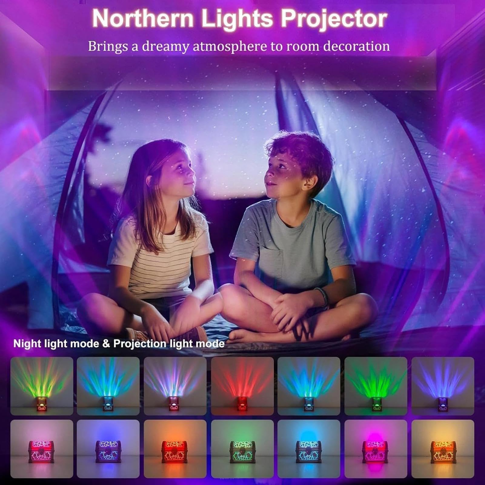 Proyector De Galaxia Lámpara Regulable Con Control Remoto | Lámpara Nocturna LED Y Proyector De Habitación Con Temporizador para Mujeres Niños Niñas Mesita de Noche Navidad