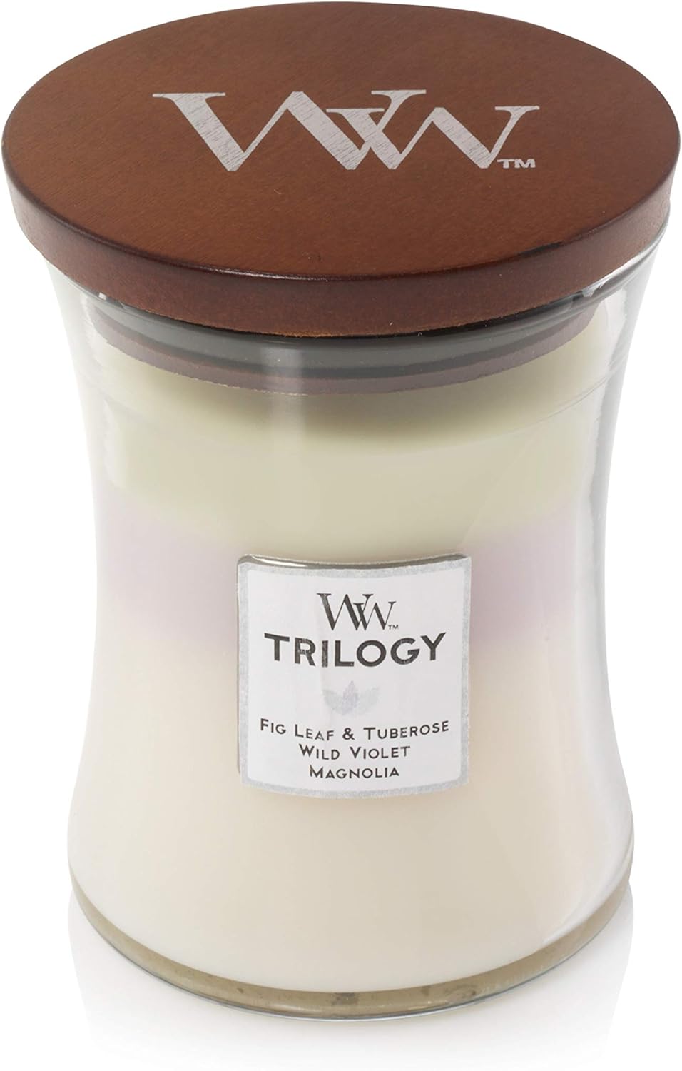 WoodWick Medium Hourglass Scented Trilogy Candle with Pluswick