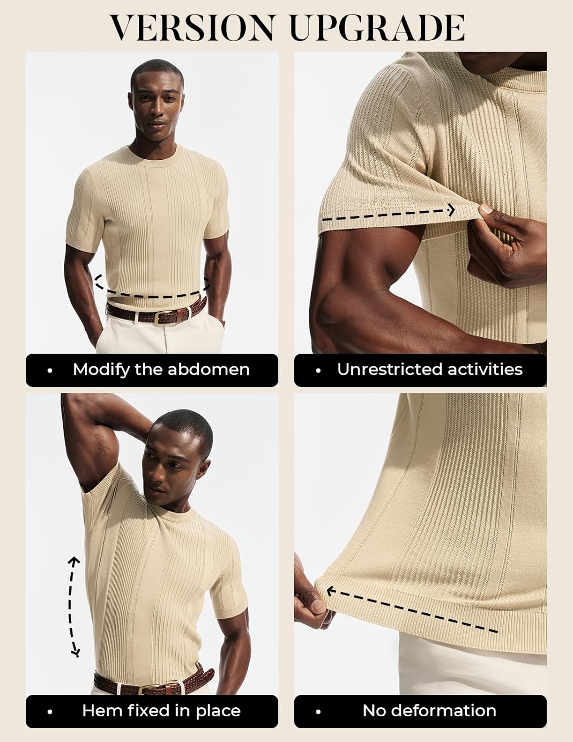 PJ PAUL JONES Mens T-Shirts Knit Tee Shirt Textured Crewneck Tee Short Sleeves T Shirt - Image 6