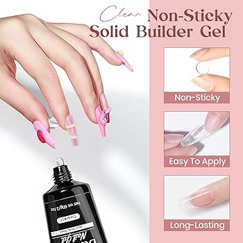 Amazon.com : MIZHSE Solid Builder Gel, 2.1oz/60g Clear 3D Nail Gel