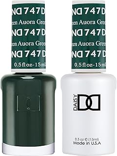 DND Gel Polish Set - 1 each of Gel Polish and Nail Polish, 747 Auora Green, 0.5 Fl Oz