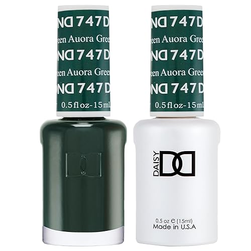 DND - Juego de esmaltes de gel, 1 esmalte de gel y esmalte de uñas, 747 Auora Green, 0.5 onzas líquidas