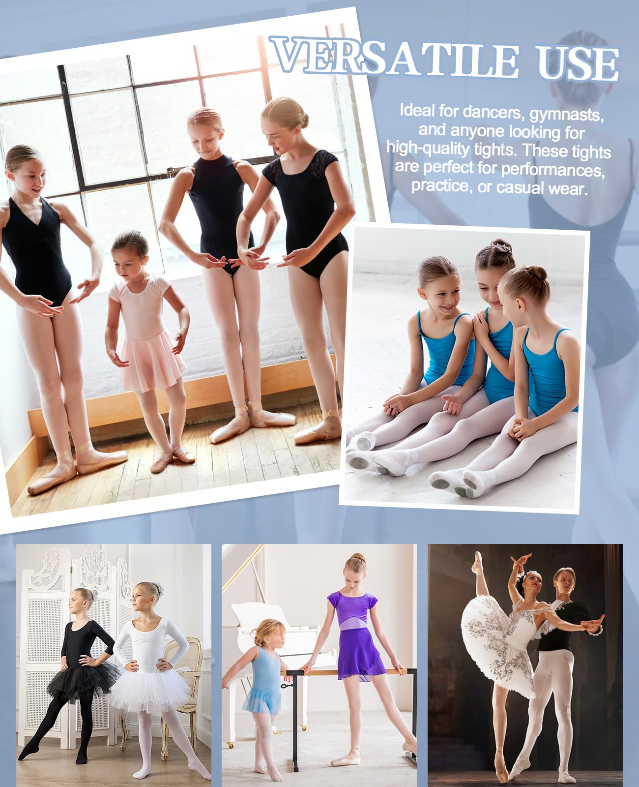 Medias Ballet Niña Mujer 90D Convertibles Paquete 3