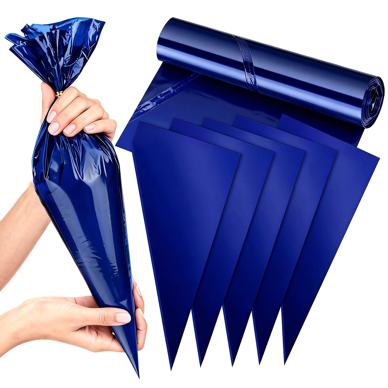 YINKIGI 21 Inch Piping Bags, Thickened Large Piping Bags Anti-Burst Non-Slip, Food Grade Pastry Roll for Cake Cookie Decorating with Cream Frosting, 30 Pack (Blue) โ image 1