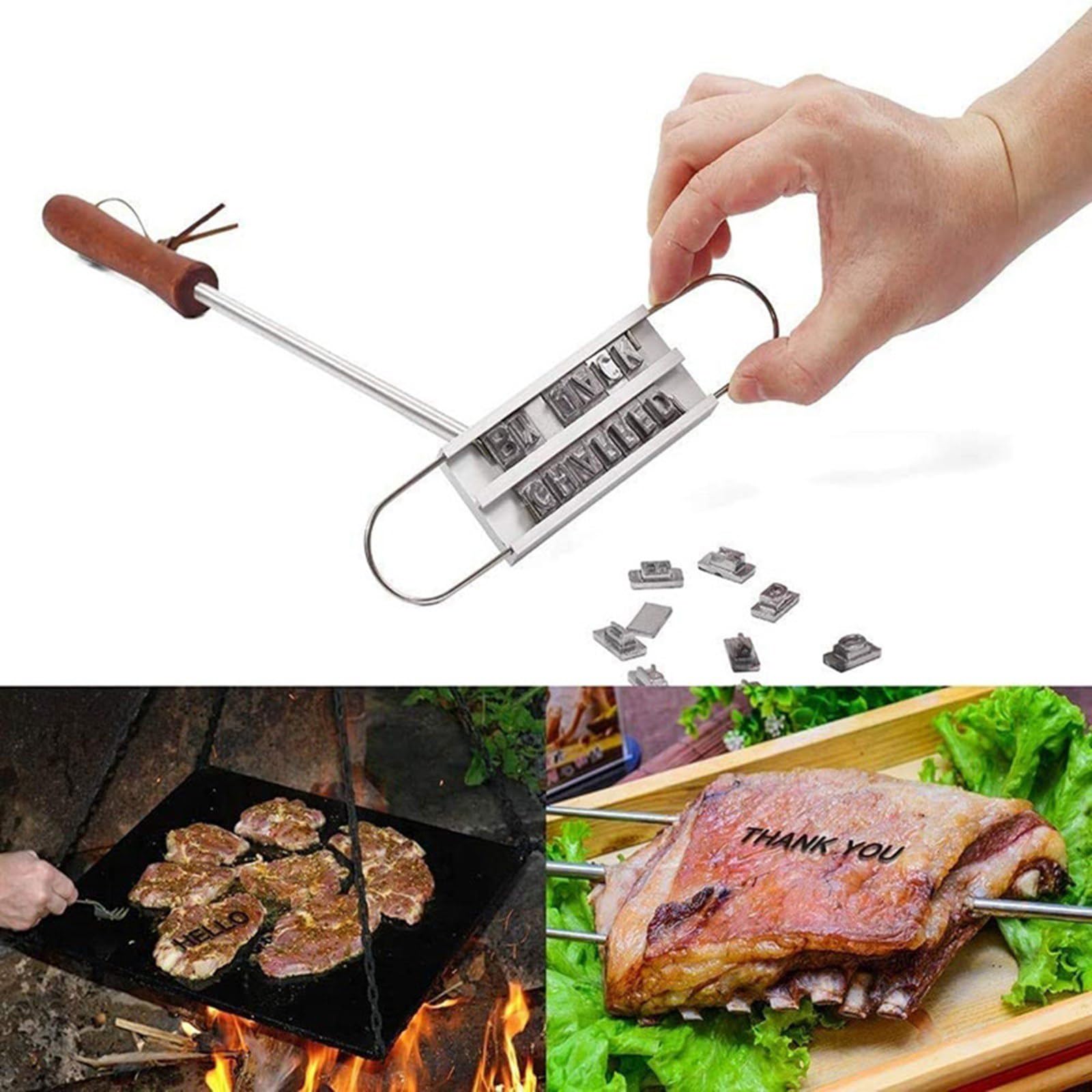 Oxxggkao Multifuntional BBQ Branding Iron Party Barbecue Branding Tool for Adding Touch to Your Grilled Meats at Any Event