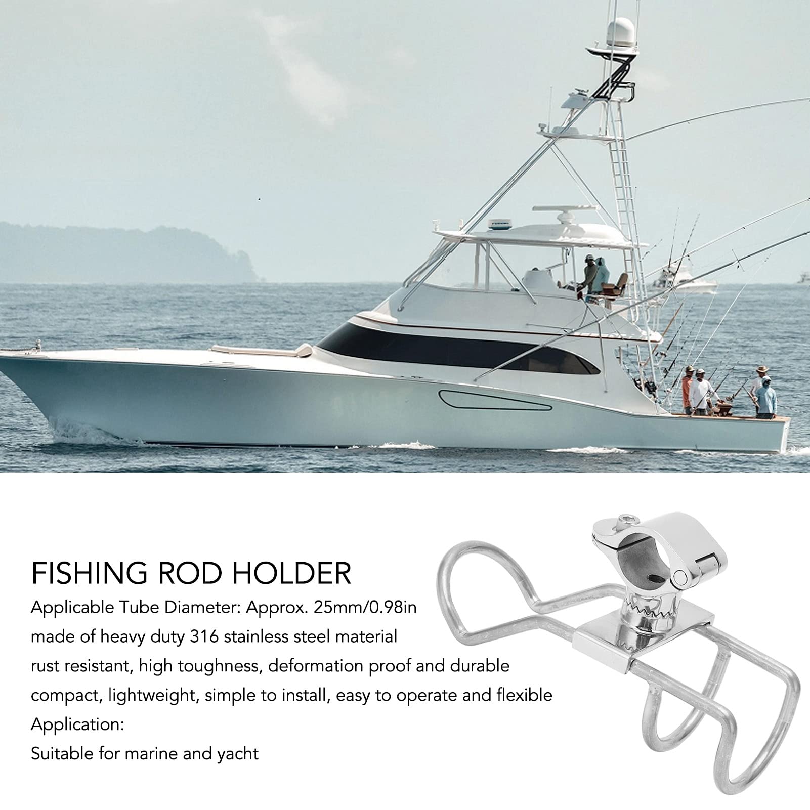 Porta Canne Da Pesca FreeTec - 4 Tubi - Acciaio Inox 316 - Montaggio A Parete - Per Barche E RV - Foto 10