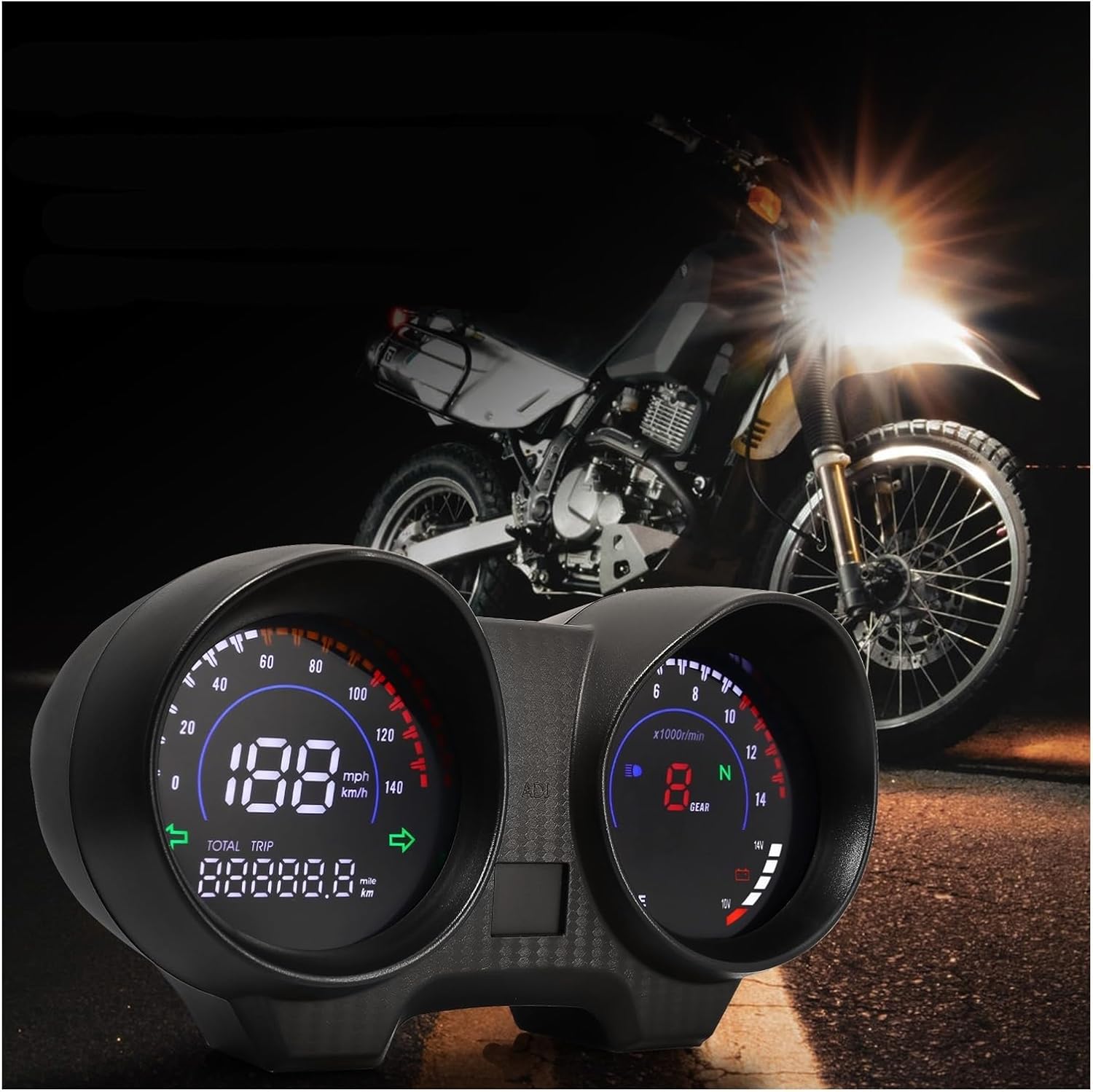 Speedometer Gauge LED Digital Motorcycle Instrument Dashboard RPM Meter Speedometer Fuel Voltage with Gear Display for Titan 150 for CG150
