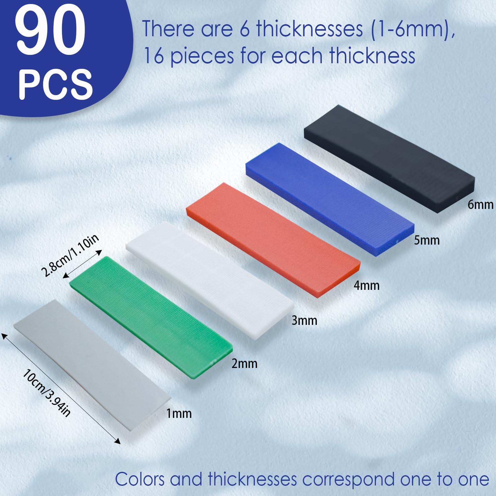 Spessori Plastica 60x40x10mm - 20 Pezzi Nero Per Livellamento E Distanziamento - Foto 9