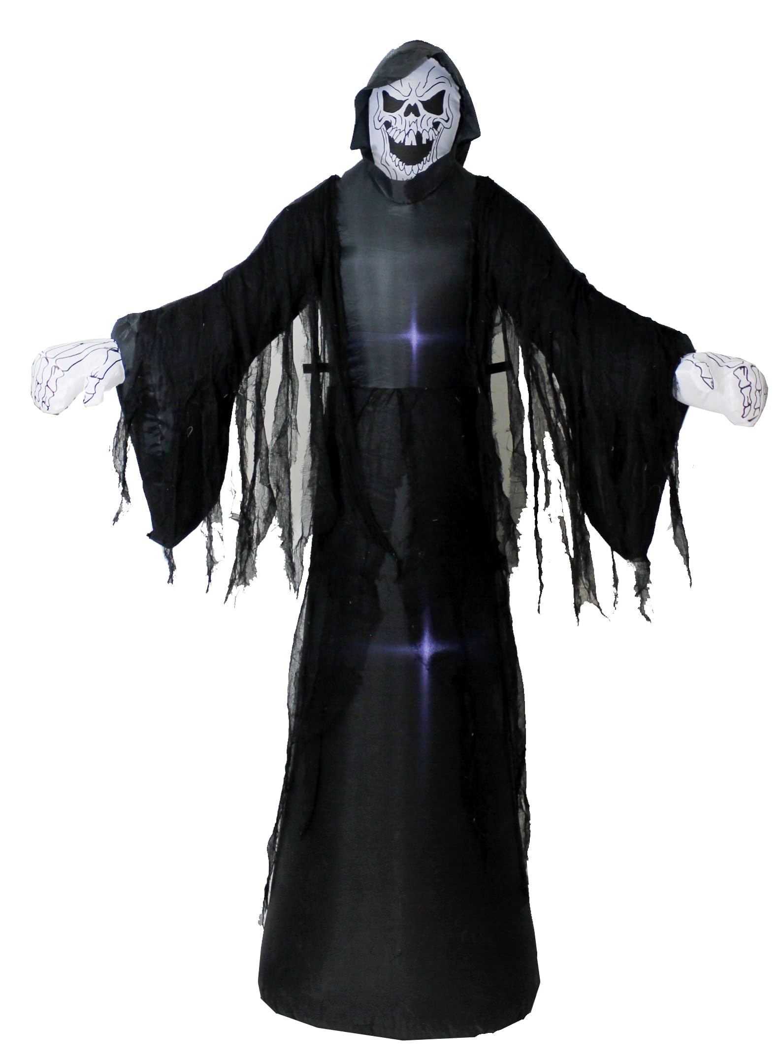 Selbstaufblasendes Skelett mit Kutte, 200 cm, Halloween Deko, Halloween Bastelideen, Halloween Party, Gespenst, Spuk, Geist.