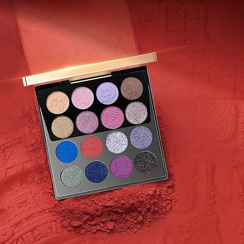 Miniatura 10 de Zeesea- The British Museum Egypt Collection sombra de ojos, colores brillantes y mate, paleta de sombra de ojos de 16 colores (#010 Reina de Egipto)