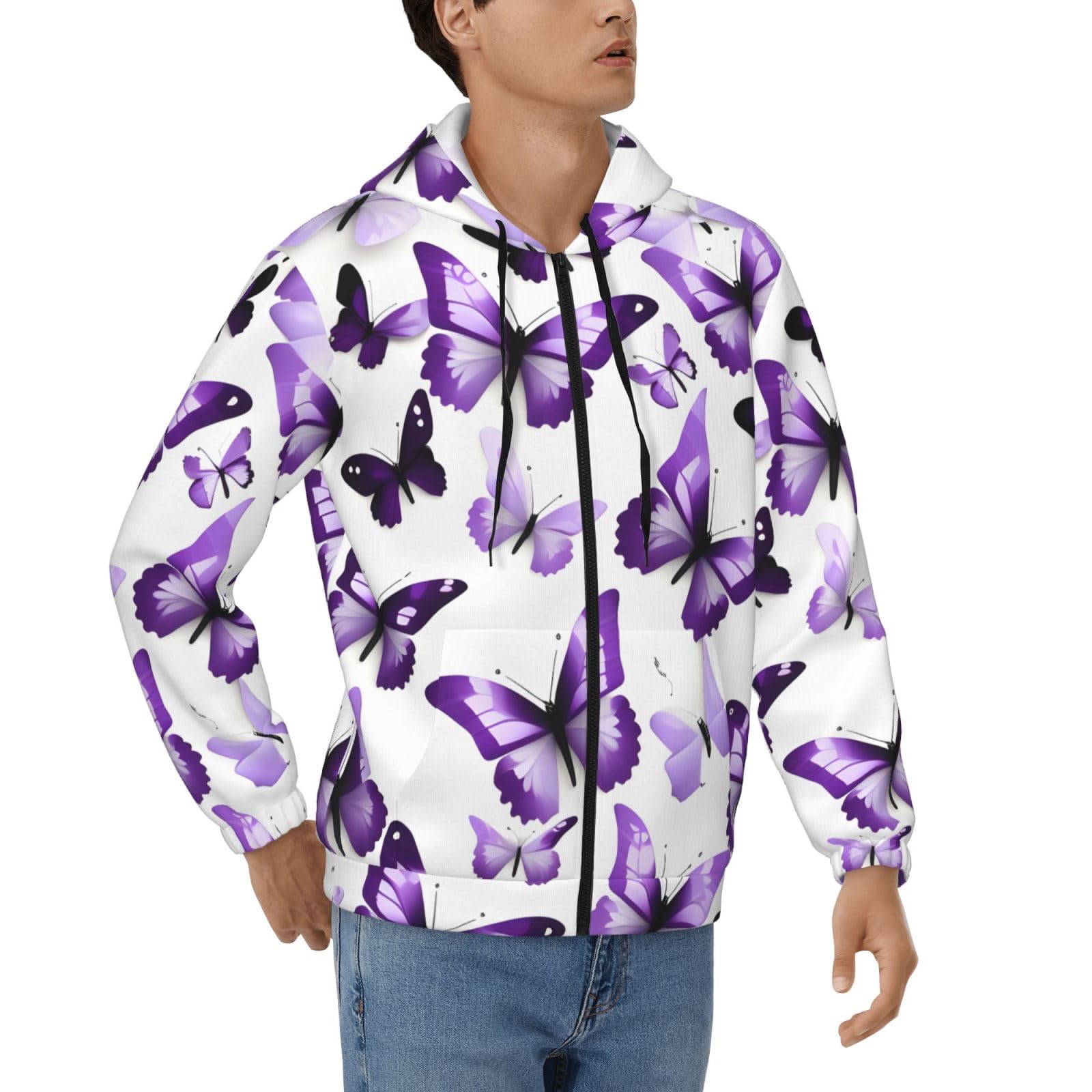 Sweat à capuche fermeture éclair homme veste molleton polyester doux - 8