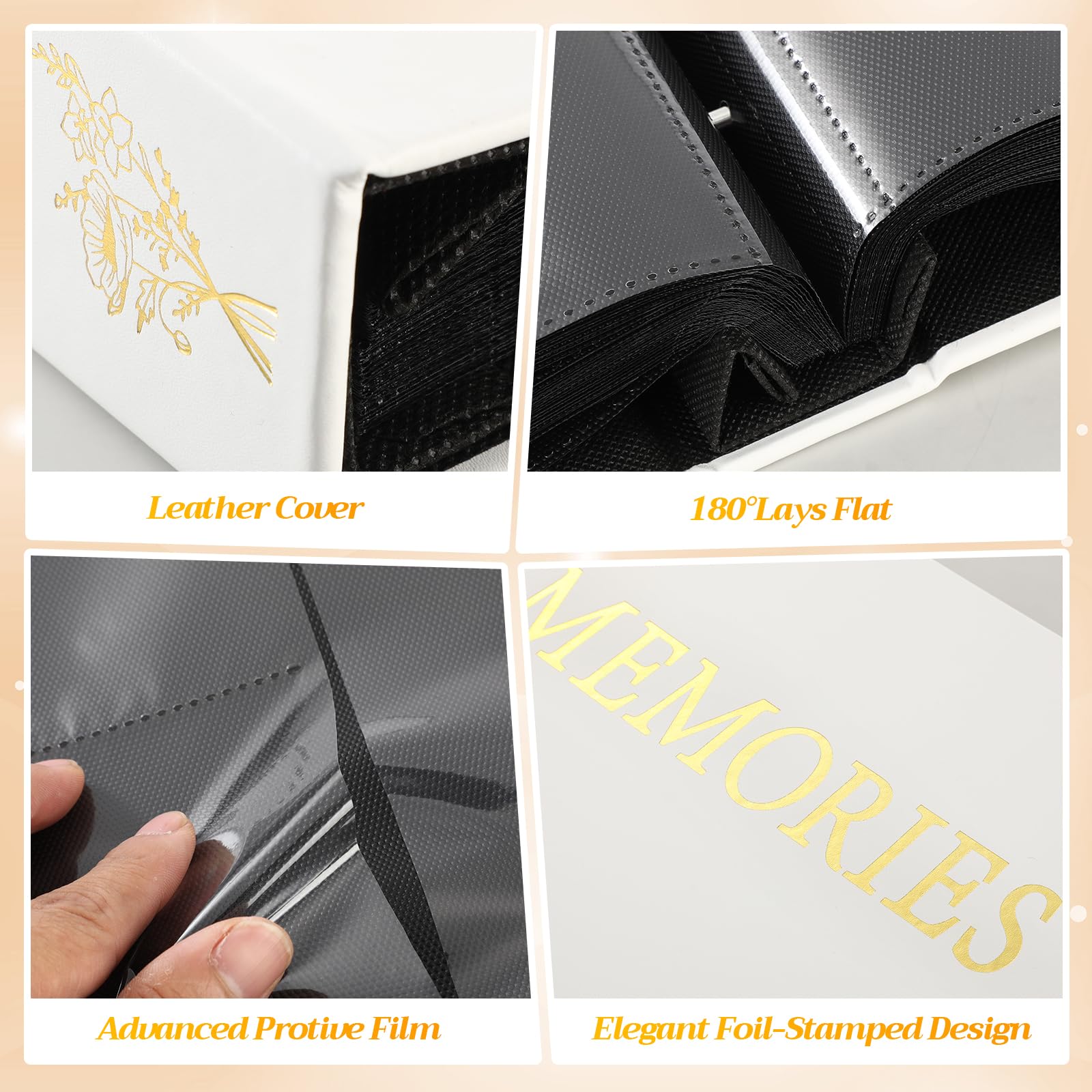 Yexiya Fotoalbum aus PU-Leder, 10,2 x 15,2 cm, 500 Taschen, extra großes Fassungsvermögen, für horizontale und vertikale Fotos, Familie, Hochzeitstag, Reisen, Fotoalben mit einzigartigen Erinnerungen