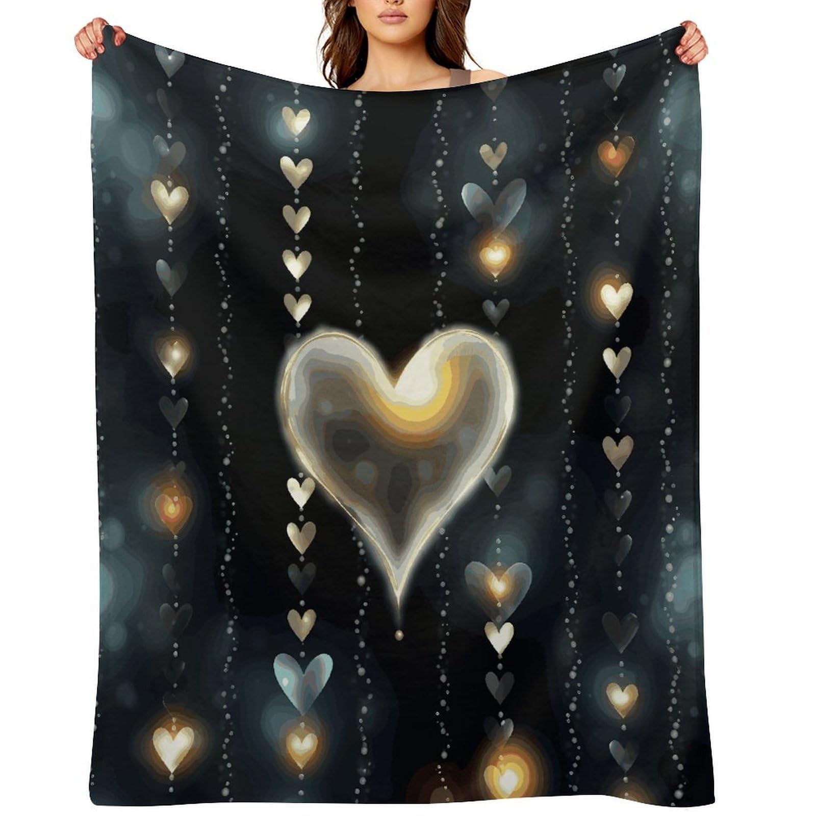 Fekiloot Style Glowing Love Throw Blankets Camping Blanket30 X40
