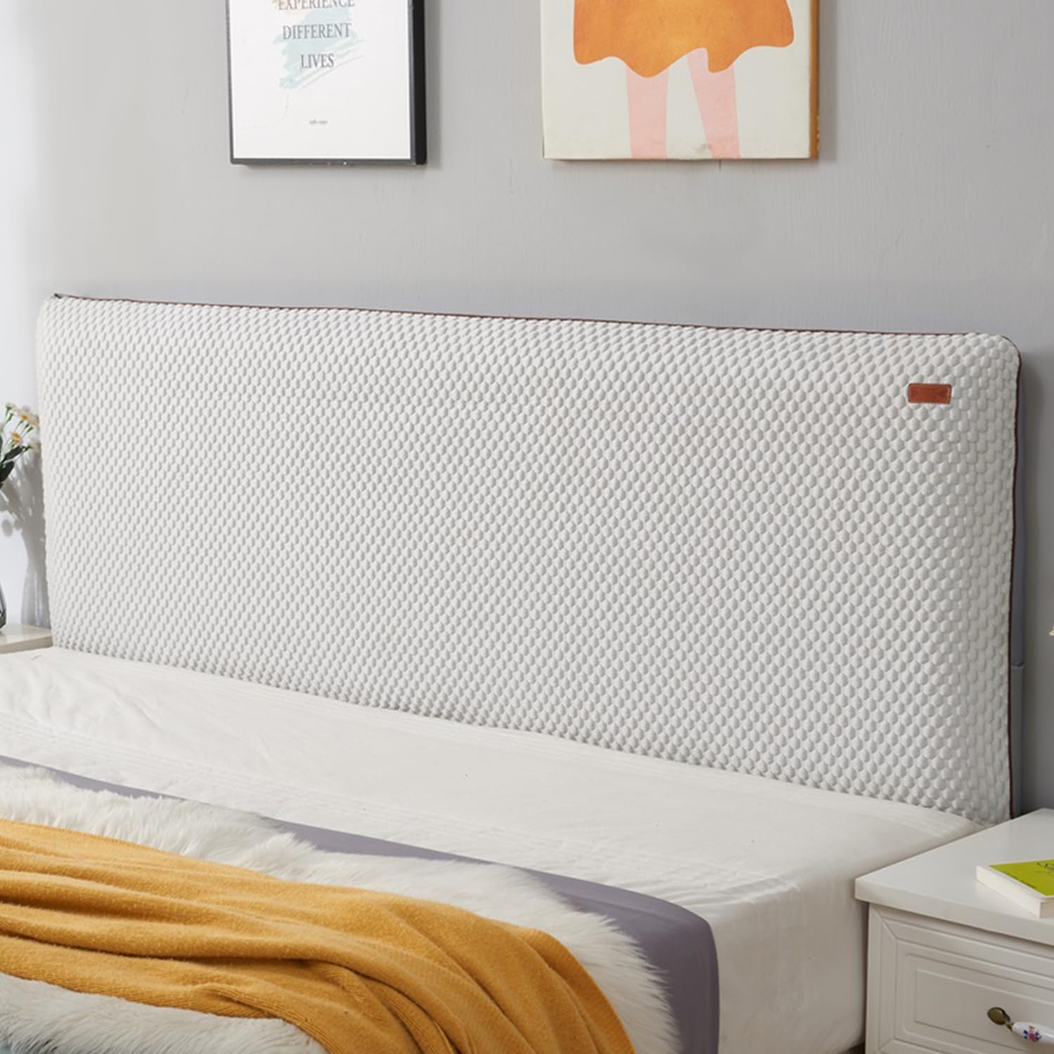 Dustproof Bed Headboard Cover Queen Size Fabric Headboard Slipcover Simple King Full Soft Comfortable Headboard Cushion Cover Bed Headboard Protector for Bedroom,Pink,1.2m(Full) H/60