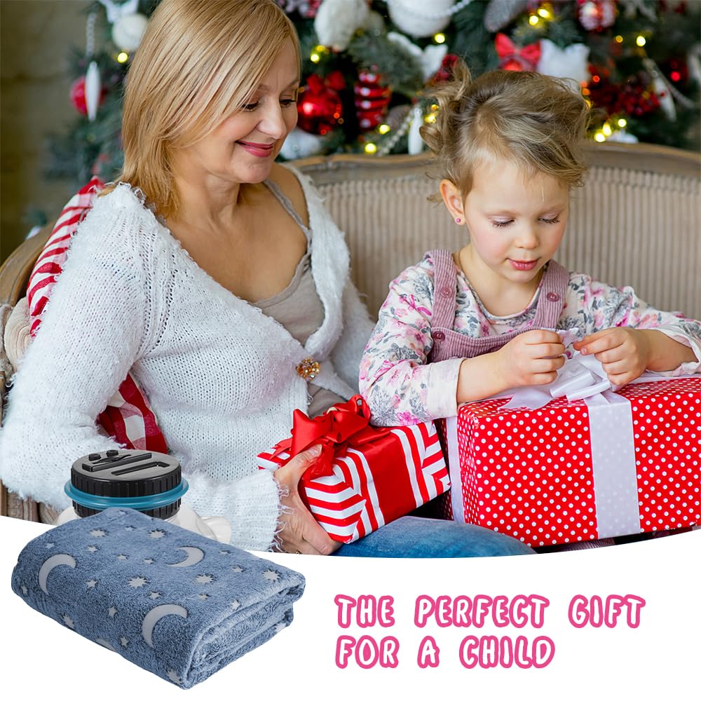 Behogan Kuscheldecke Kinder 150x200cm - Leuchtende Sterne Im Dunkeln, Weich & Flauschig