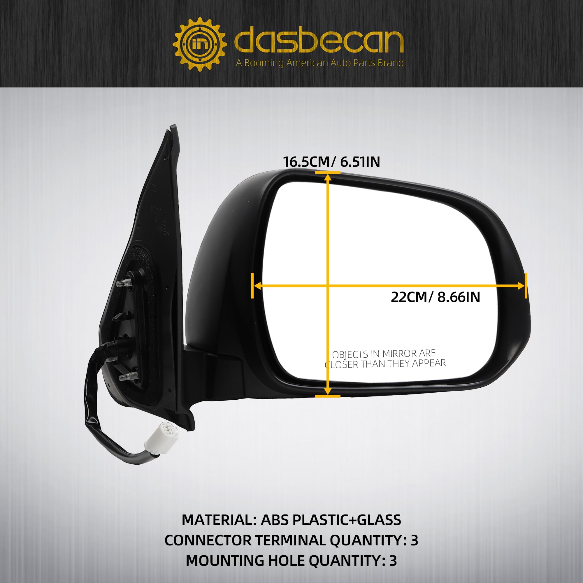 Espejo Retrovisor Derecho Negro Eléctrico Toyota Hilux 2012-2016