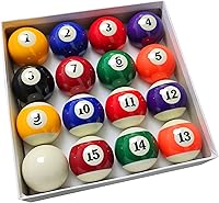 Vista 1 de Juego completo de bolas de billar de 2-1/4 pulgadas, 16 bolas de resina, tamaño y peso reglamentarios, juego completo de bolas de mesa de billar