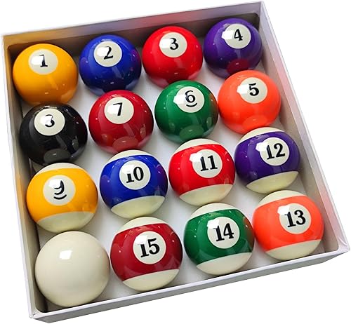 Juego completo de bolas de billar de 2-14 pulgadas, 16 bolas de resina, tamaño y peso reglamentarios, juego completo de bolas de mesa de billar para