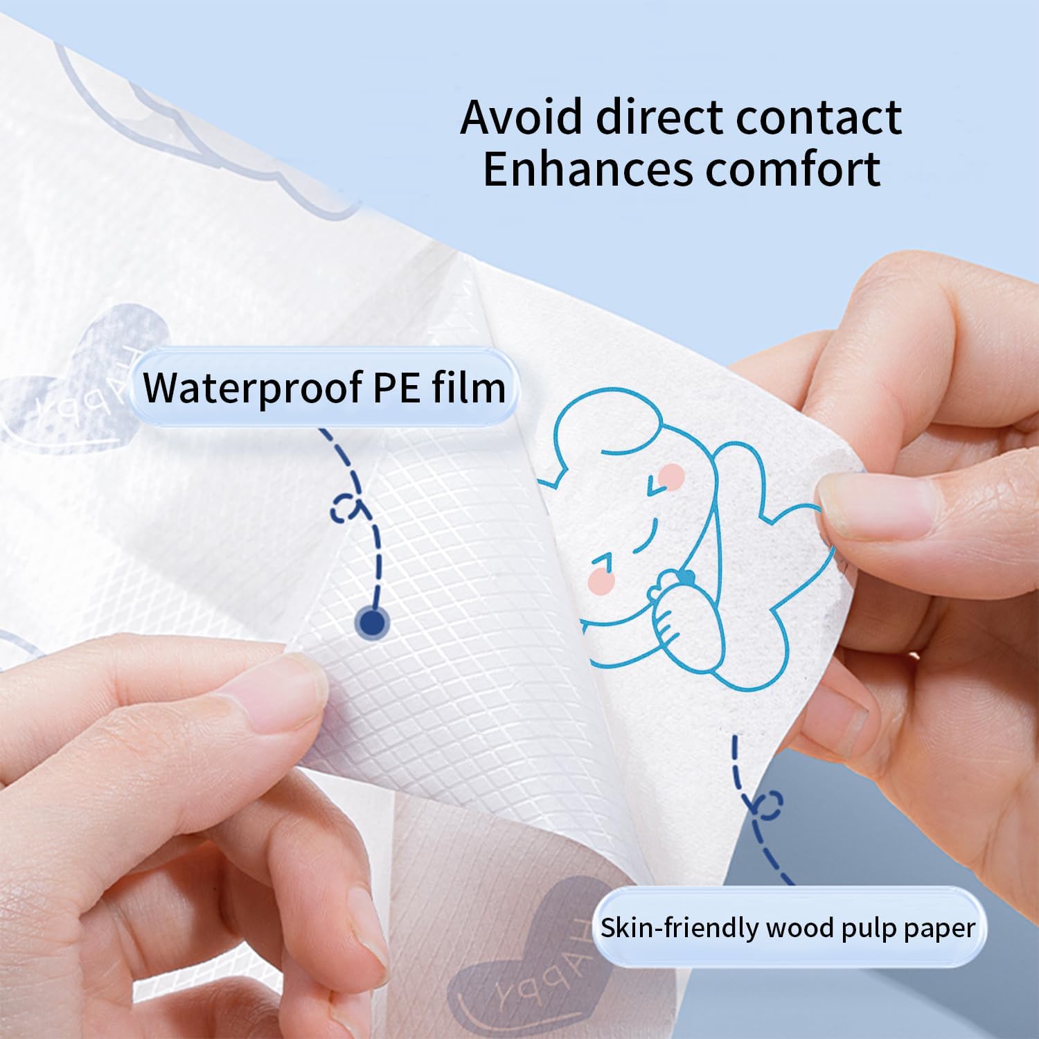 Disposable Toilet Seat Covers | Waterproof Design | for Adults and Kids Potty Training | Portable Accessories for Public Restrooms, Camping, Airplane Travel (30, Rabbit)