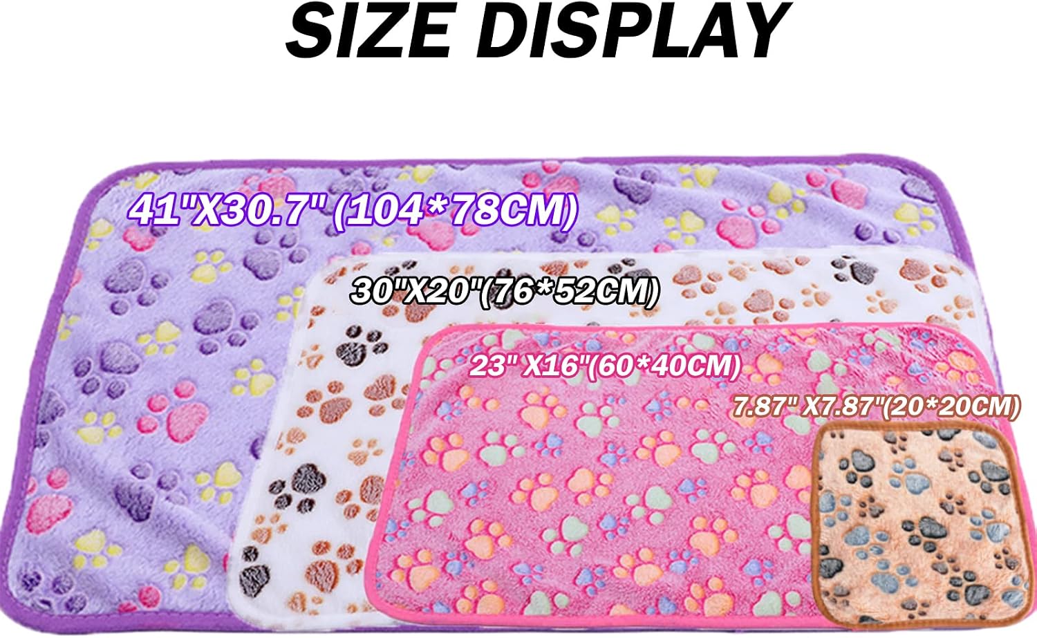 review 1pc Fluffy Fleece Dog Blanket,Soft and Warm Pet Throw for Dogs Cats,Lovely Cushion for Puppy Blanket Sofa Pet Cover Towel XS (20x20cm)