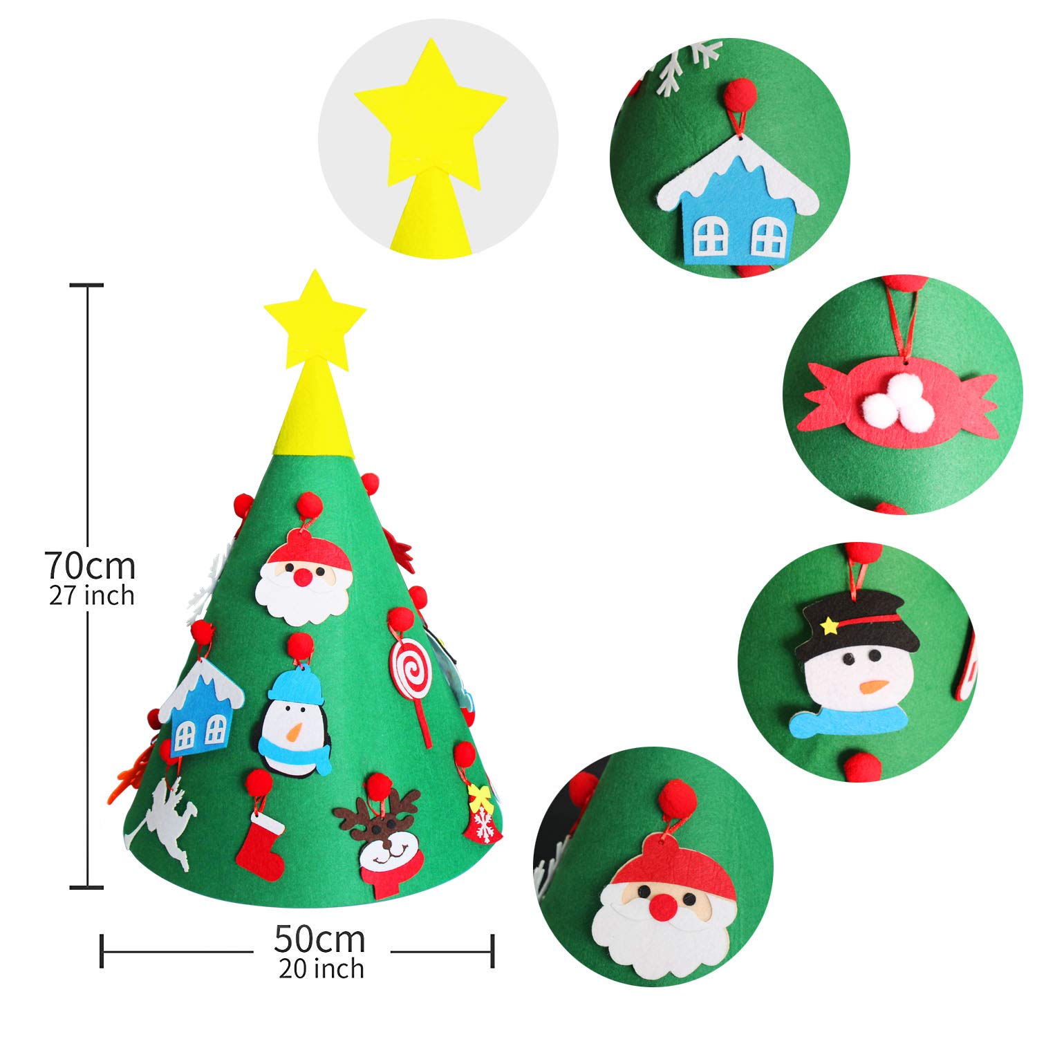 Árbol de Navidad de pared, 180 cm, 342 ramas