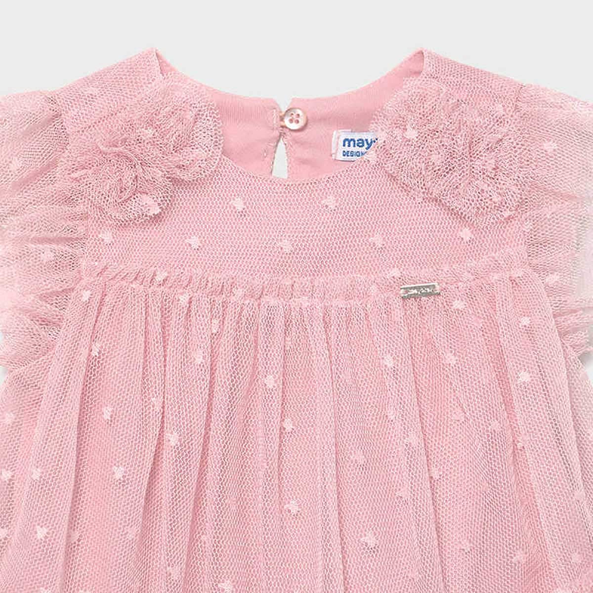 Mayoral Vestito Elegante neonata con Tulle Bimba Rosato 1957 6M/62cm
