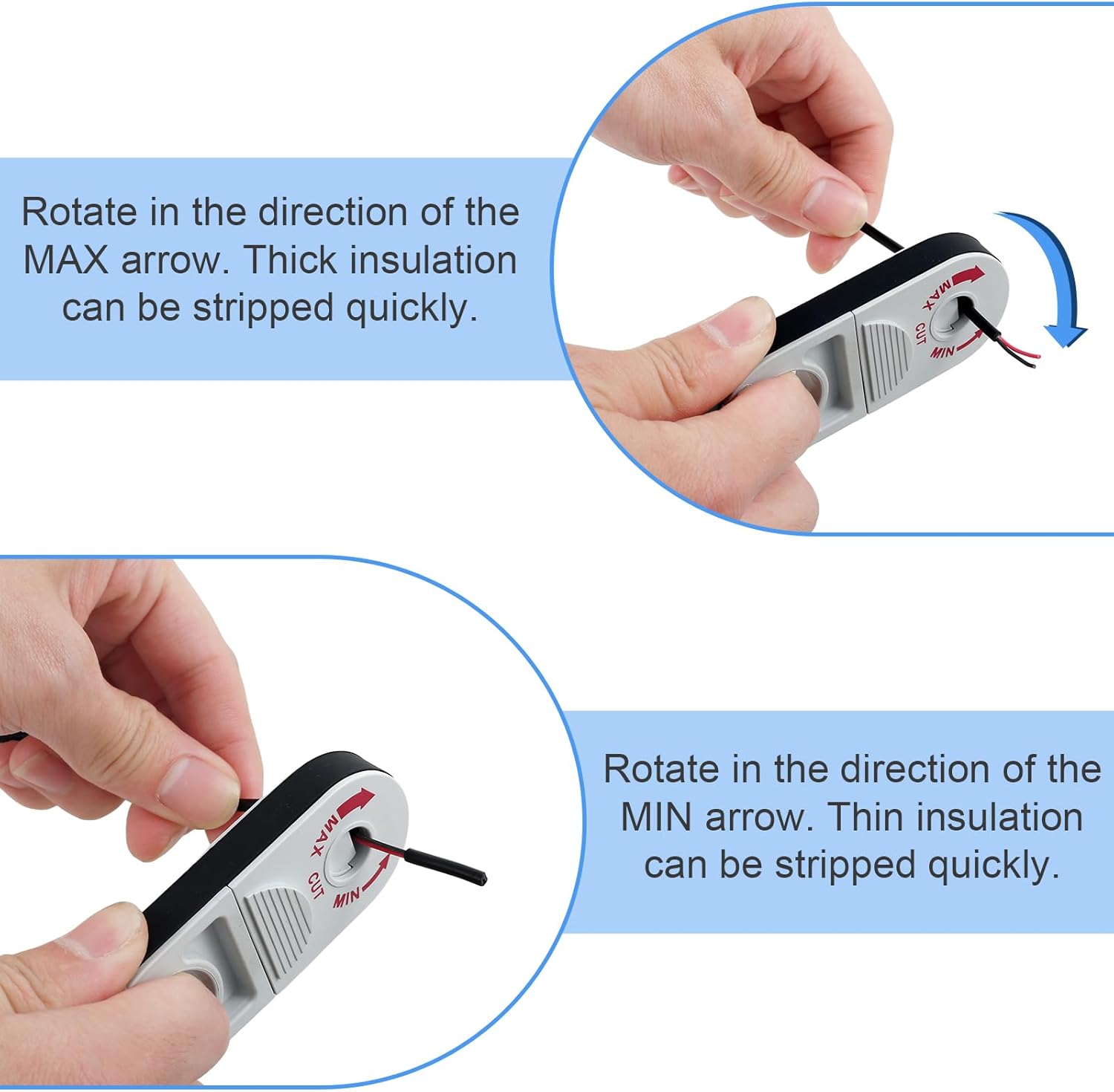 Universal Network Wire Stripping Tool for UTP, STP, SFTP, CAT5e, CAT6, CAT6a, CAT7 and CAT8, Pocket Coaxial Cable Stripper, Professional Wire Stripper and Cutter for 1/8 to 3/8 Inch Diameter Cable