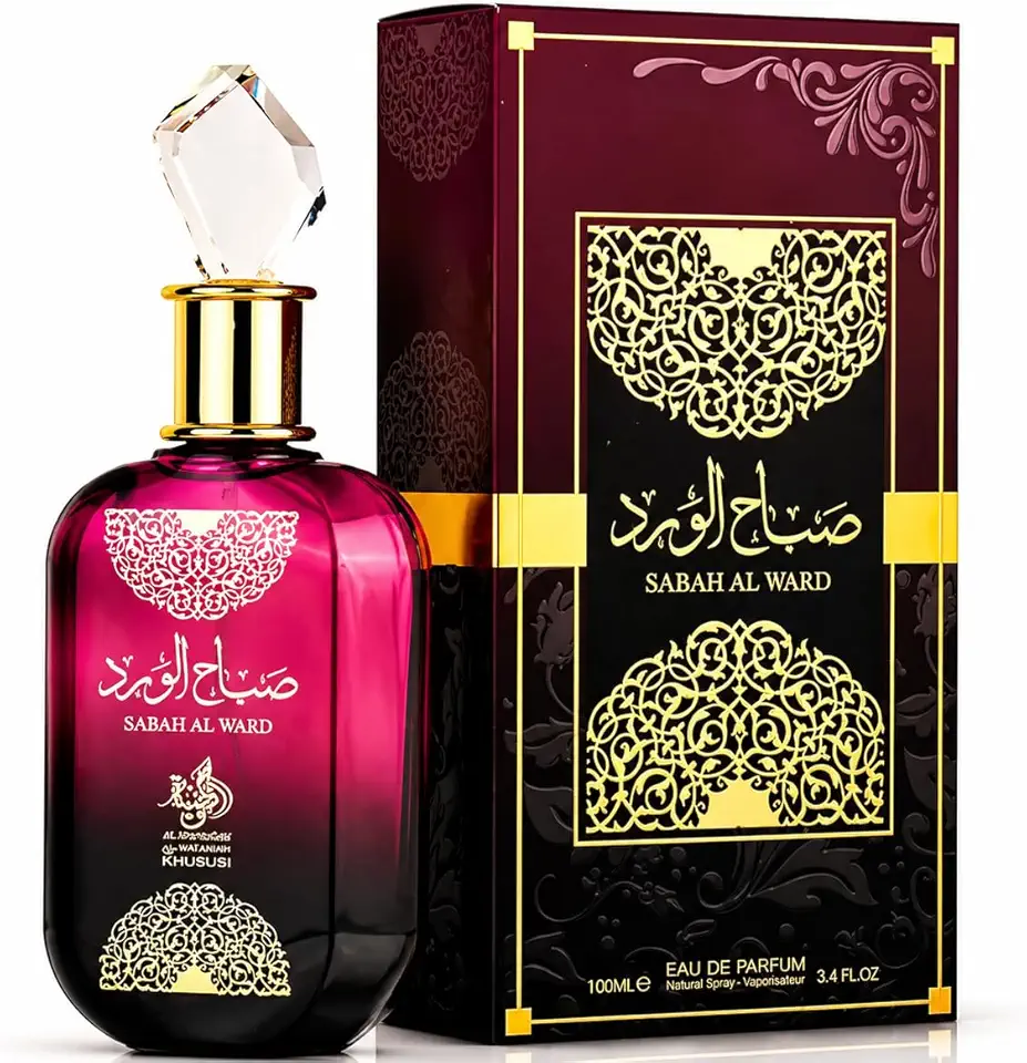 Perfume Árabe Sabah Al Ward Feminino 100ml – Doce Floral Intenso, Alta Fixação, Longa Duração, Original Importado