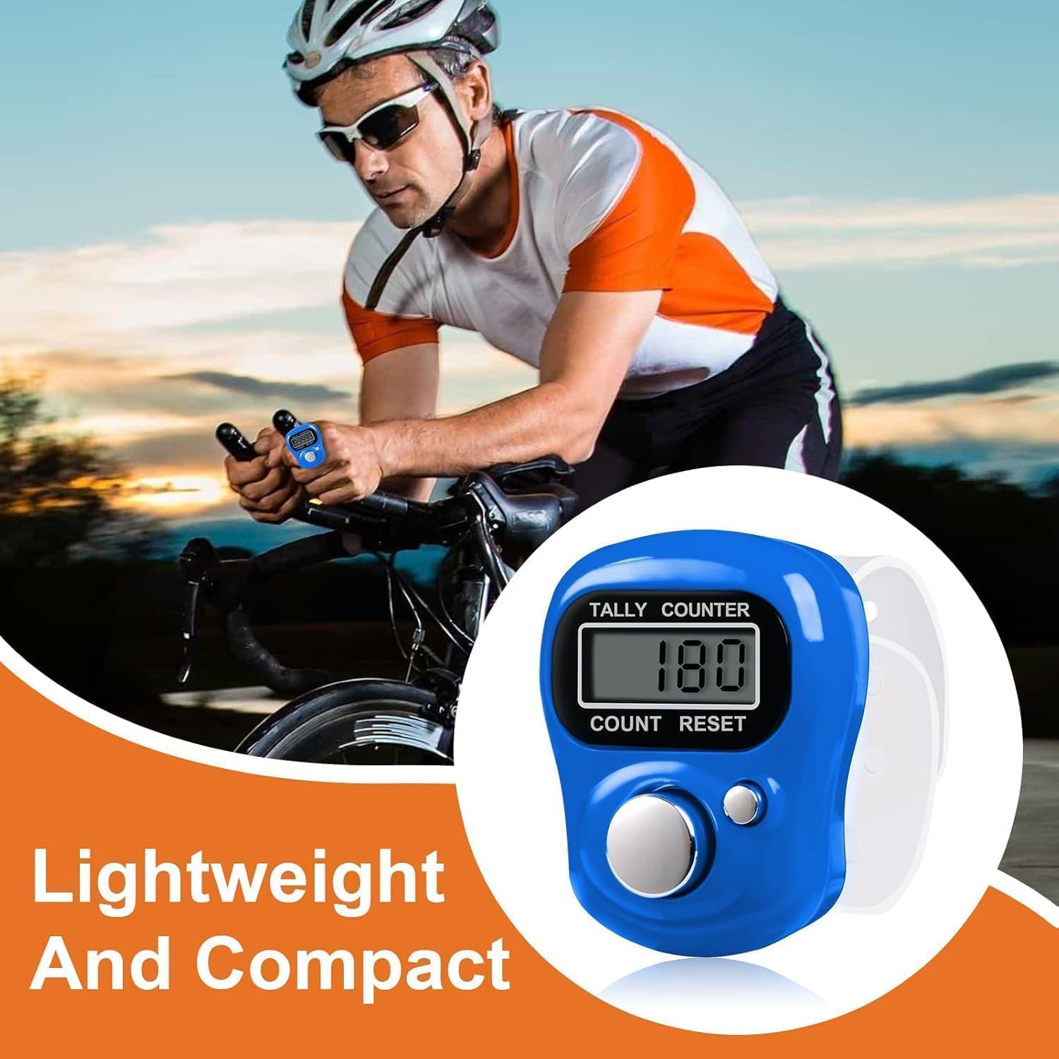 Swarahandier 2 Pcs Digital Finger Ring Tally Counter Handheld Clicker Counting Device with LCD Display for Prayer Chanting Sports Events Inventory and Attendance (Multicolor) 3