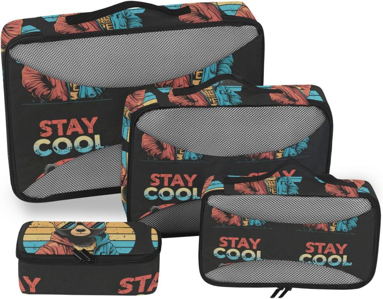 Stay Cool 4 Pcs set organizer for closet Mesh Travel Essentials lightweight packing cubes for diaper