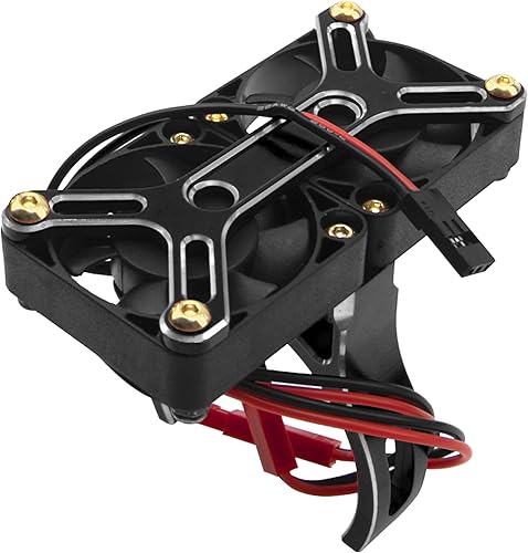 4985 1717 - Disipador de calor con motor sin escobillas, doble ventilador de refrigeración, compatible con 1/5 Traxxas X-Maxx Arrma RC Car (negro)