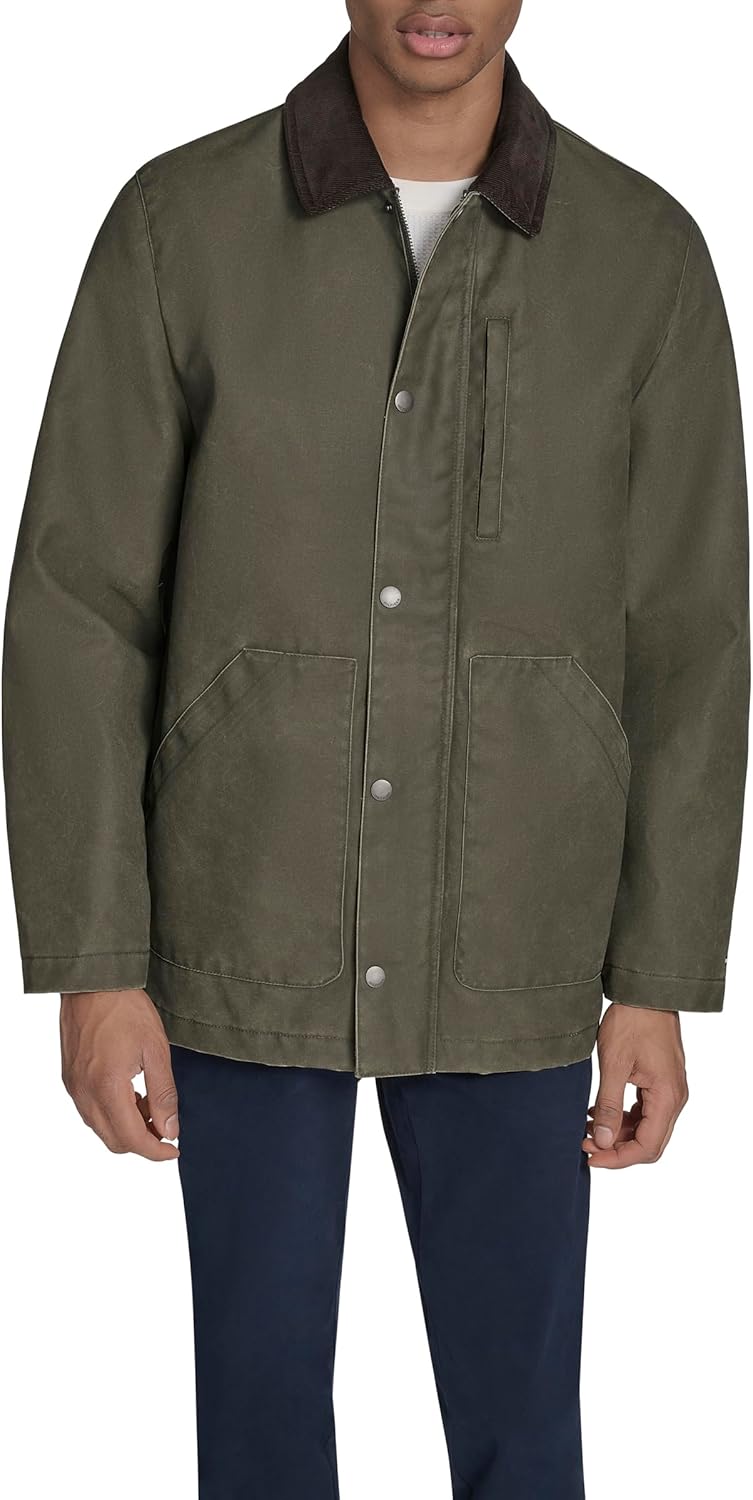 Tommy Hilfiger mens Barn Jacket With Corduroy Collar