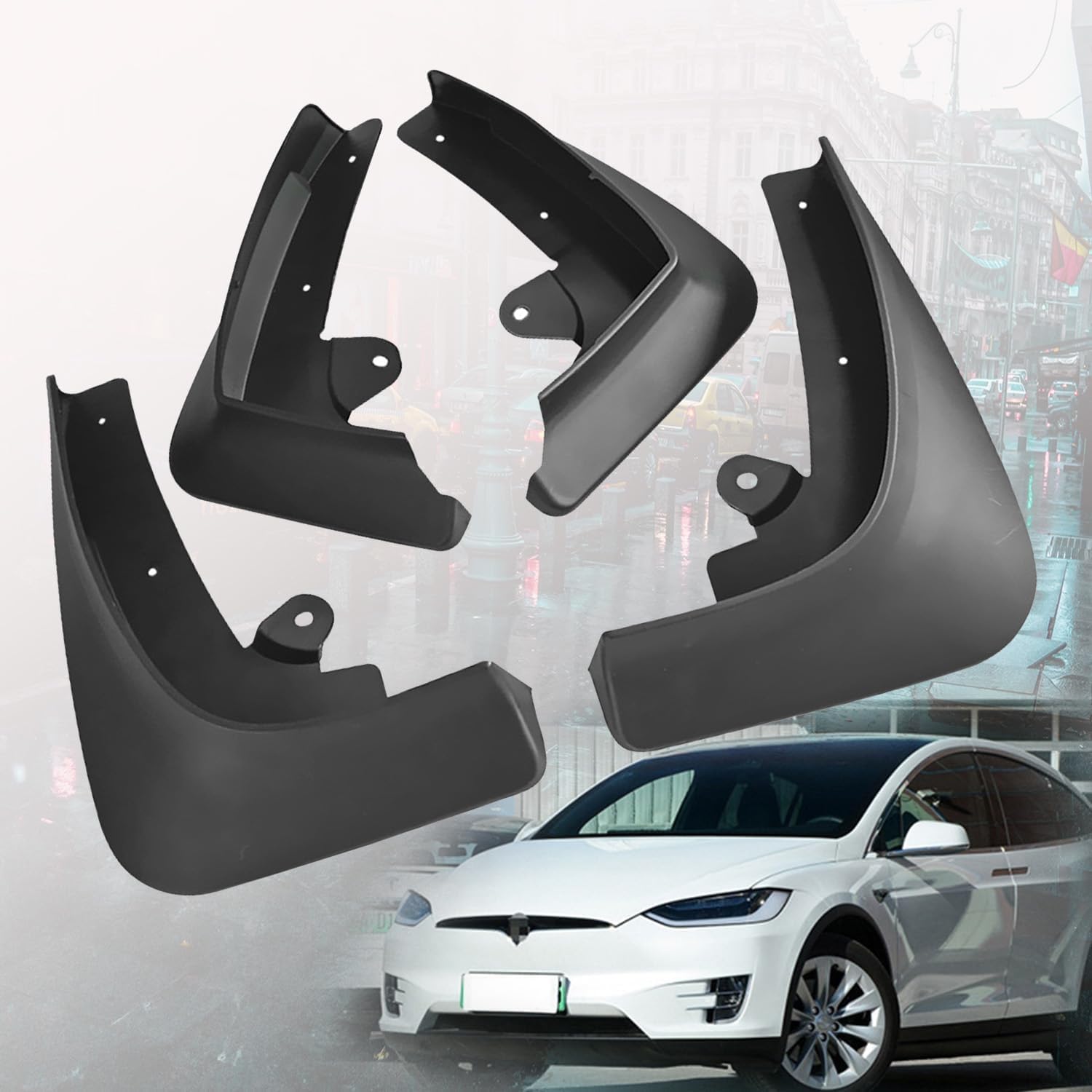 Guardabarros para Tesla Model X 2016-2021 delanteros y traseros de goma