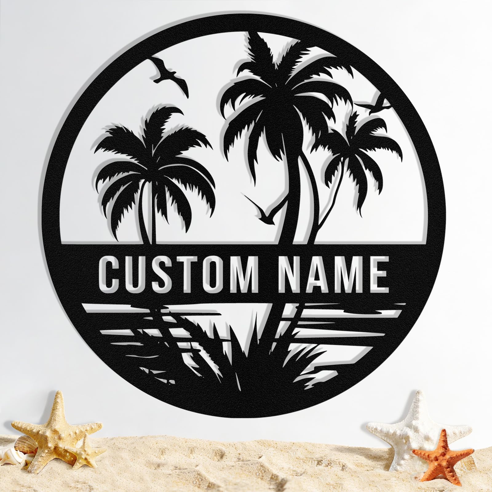Custom Metal Beach Sign, Personalized Beach Sign Wall Decor for Outdoor