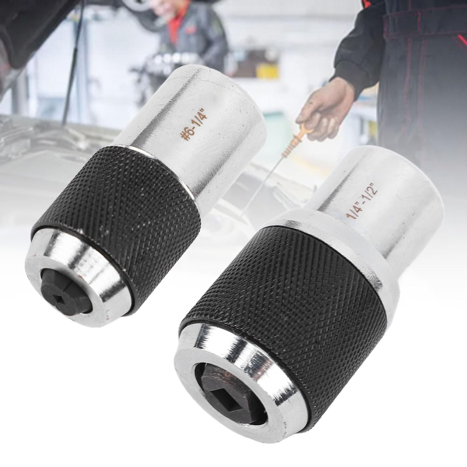 Juego de Vasos Ajustables para machos de roscar con Entrada de 3/8", Adaptador de 6-1/4" (1/4" a 1/2") para extractores de Tornillos para machos de roscar M3-M6
